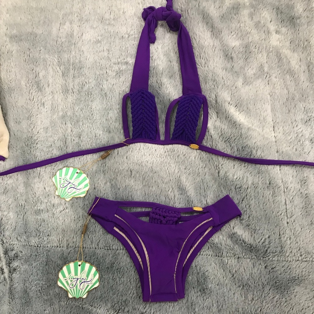 Megliz purple Brazilian crotchet bikini with bag